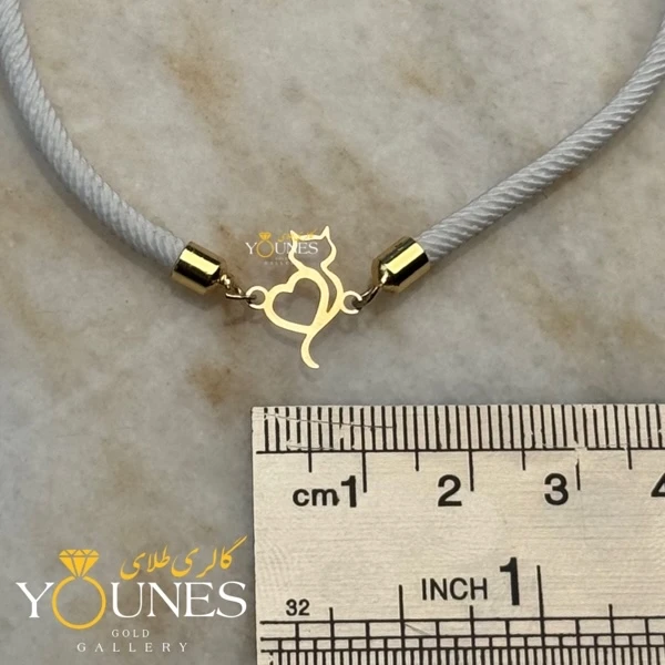 دستبند قلب و گربه طلا لیزری